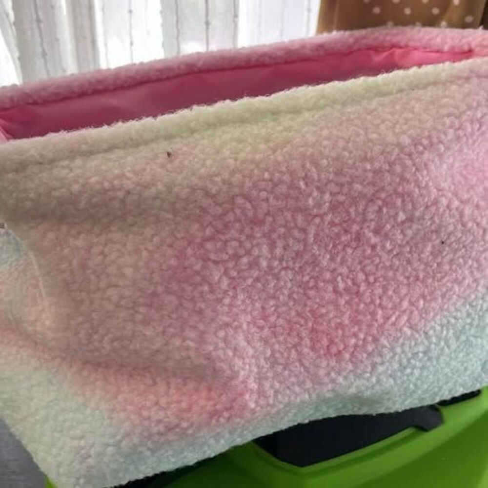 Pink and Blue Ombre Sherpa Storage Bin